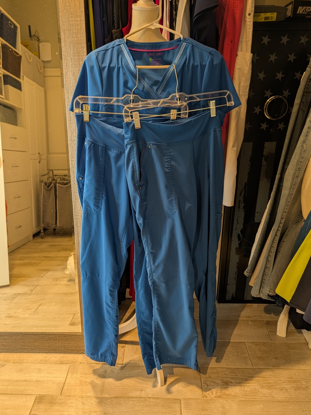 Blue Men's Performance Scrub Pants